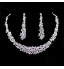 Luxury Rhinestone Crystal Necklace Earrings Jewelry Set for Wedding Party  