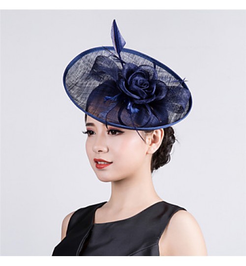 Womens Sinamay Flower Fascinator Cocktail Wedding Hat  