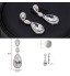 New Trendy White Gold Plated Cubic Zircon Long Drop Earrings For Women  