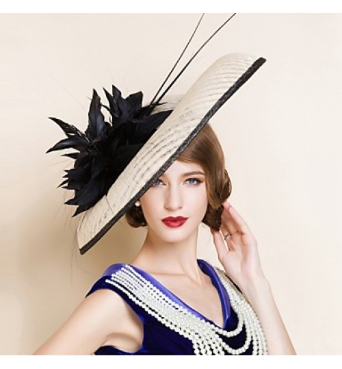 Women&#039;s Flax Headpiece-Wedding / Special Occasion Hats 1 Piece Head circumference 57cm  