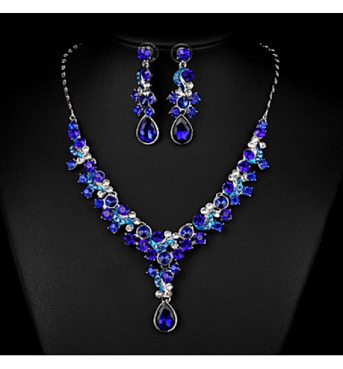 Sea Blue Multicolor Zircon Jewelry Set for Wedding Party  