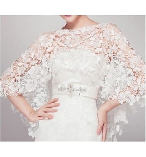 Wedding  Wraps Capelets Sleeveless Lace Ivory  