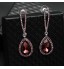 Lady&#039;s Silver AAA Zircon Stone Crystal Drop Earrings for Wedding Party Jewelry  