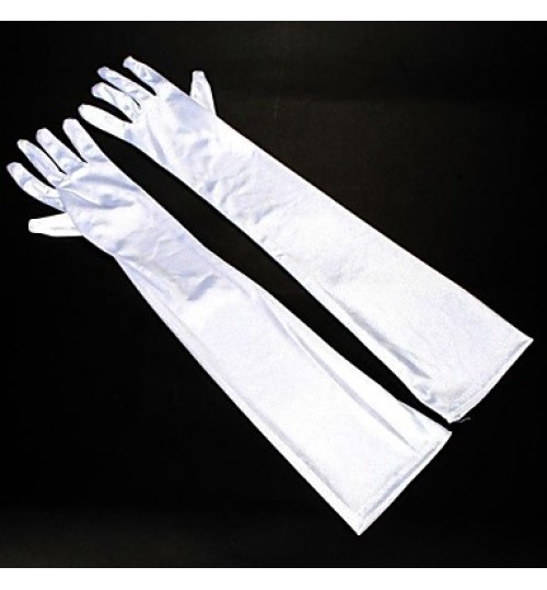 Elbow Length Fingertips Glove Elastic Satin Bridal Gloves Spring / Fall / Winter  