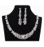 Luxury Rhinestone Crystal Necklace Earrings Jewelry Set for Wedding Party  