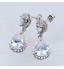 Double Teardrop Cubic Zircon Dangle Bridal Earrings for Women  