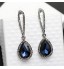 Lady&#039;s Silver AAA Zircon Stone Crystal Drop Earrings for Wedding Party Jewelry  