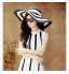 Women&#039;s Classic Black And White Keys Straw Ladies Outdoor/Casual/ Beach Hats  