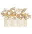 Golden /Silver Pearl Flower Hair Comb for Wedding Party Hair Jewelry  