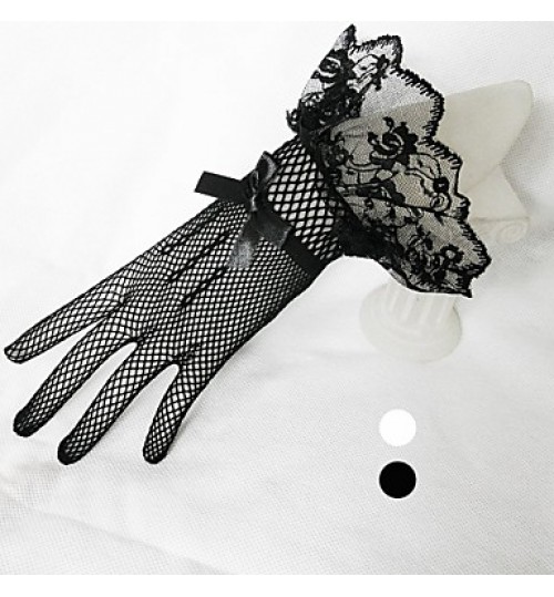 Wrist Length Fishnet Glove Tulle Bridal Gloves Spring / Summer / Fall / Winter  