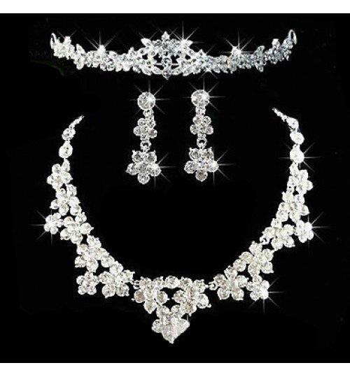 Jewelry Set Women&#039;s Anniversary / Wedding / Engagement / Birthday / Gift / Party Jewelry Sets Alloy RhinestoneNecklaces / Earrings /  