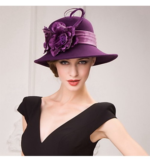 Women&#039;s Wool Headpiece-Special Occasion Hats Round  