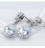 Double Teardrop Cubic Zircon Dangle Bridal Earrings for Women  