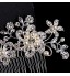 Vintage Wedding Bride Flower Austria Rhinestone Pearl Flower Silver Combs Hair Accessories  