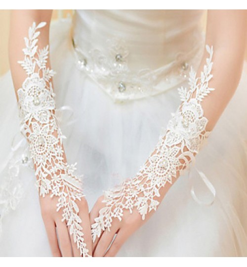 Elbow Length Fingerless Glove Lace Bridal Gloves / Party/ Evening Gloves Spring / Summer / Fall  