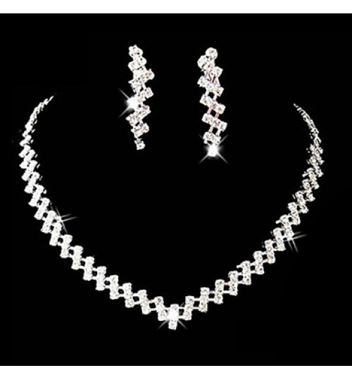 Jewelry Set Women&#039;s Anniversary / Wedding / Engagement / Birthday / Gift / Party / Special Occasion Jewelry Sets Alloy Rhinestone Silver  