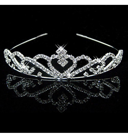 Wedding Bridal Crystal Veil Tiara Crown Headband  