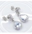 Double Teardrop Cubic Zircon Dangle Bridal Earrings for Women  