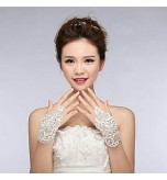 Ivory Lace Fingless Wedding Gloves ASG1  