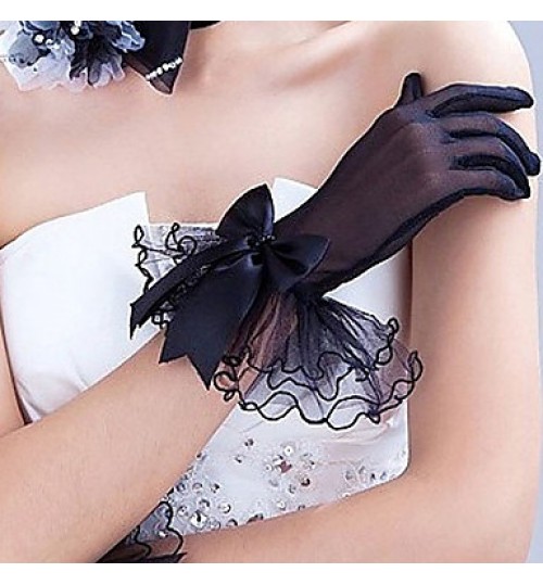 Wrist Length Fingertips Glove Tulle Bridal Gloves / Party/ Evening Gloves Spring / Summer / Fall  