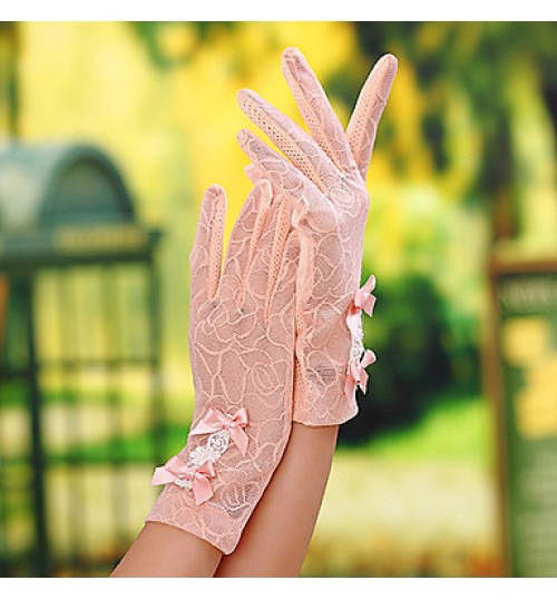 Wrist Length Fingertips Glove Lace Bridal Gloves / Party/ Evening Gloves / General Purposes &amp; Work Gloves Spring / Summer / Fall Bow  