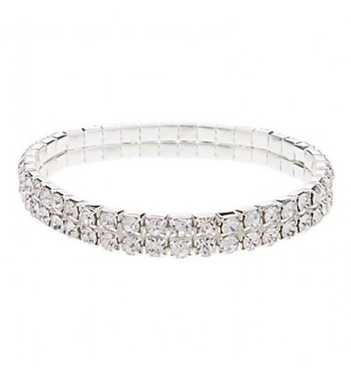 Narrow Silver Plated Crystal  Bracelet  