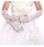 White/Black Lace Bridal Opera Length Gloves Wedding Glove for Events/Party Wedding Dress+DIY Pearls and Rhinestones  