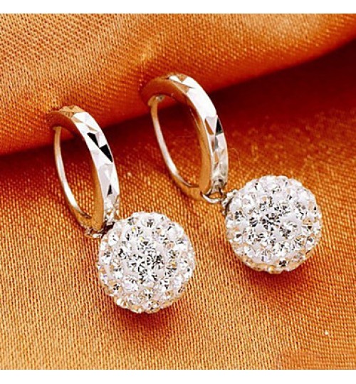 Hoop Earrings Women&#039;s Alloy Earring Rhinestone  