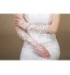 Elbow Length Fingerless Rhinestone Gloves Lace Wedding Gloves  