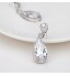 New Trendy White Gold Plated Cubic Zircon Long Drop Earrings For Women  