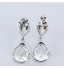 Double Teardrop Cubic Zircon Dangle Bridal Earrings for Women  