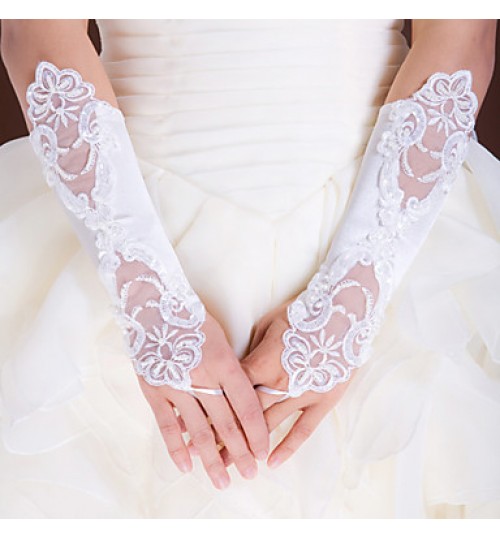 Elbow Length Fingerless Glove Elastic Satin Bridal Gloves / Party/ Evening Gloves Spring / Summer / Fall  