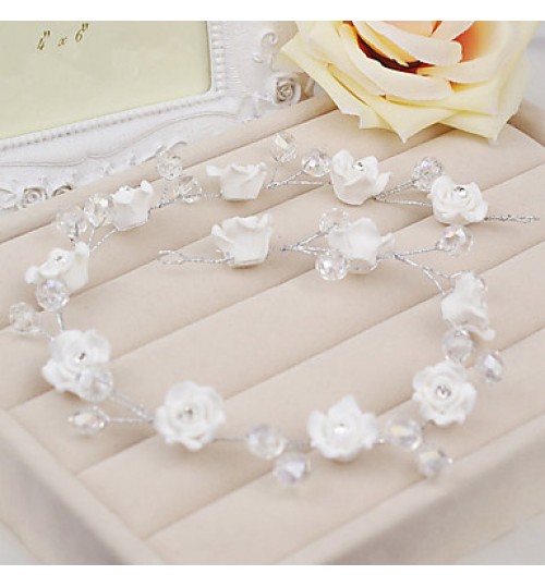 Women&#039;s / Flower Girl&#039;s Crystal / Alloy Headpiece-Wedding / Special Occasion / Casual Flowers / Hair Pin White  