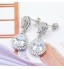 Double Teardrop Cubic Zircon Dangle Bridal Earrings for Women  