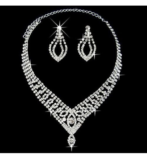 Elegant Marvelous Ladies Necklace and Earrings Jewelry Set (45 cm)  