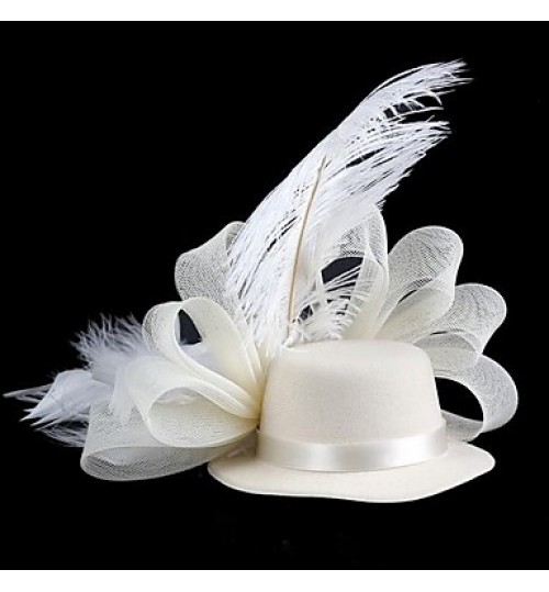 Women&#039;s Feather / Fabric Headpiece-Wedding / Special Occasion Hats  