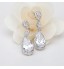 New Trendy White Gold Plated Cubic Zircon Long Drop Earrings For Women  