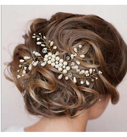 Bride&#039;s Flower Shape Rhinestone Hair Comb Wedding Hair Clip Accessories 1 PC  