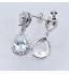 Double Teardrop Cubic Zircon Dangle Bridal Earrings for Women  