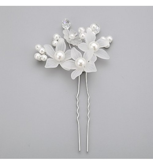 Women&#039;s / Flower Girl&#039;s Crystal / Alloy / Imitation Pearl / Acrylic Headpiece-Wedding / Special Occasion Hair Pin  