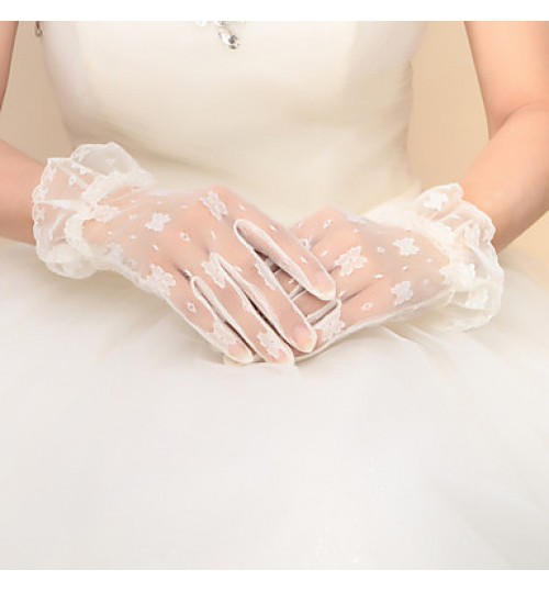 Wrist Length Fingertips Glove Nylon Bridal Gloves / Party/ Evening Gloves  